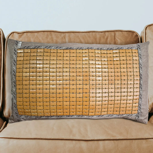 Fata de perna, model din bambus, Naimeed D4923, Maro, Broderie neagra