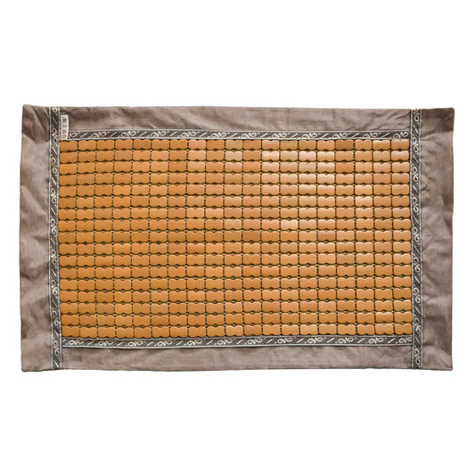 Fata de perna, model din bambus, Naimeed D4923, Maro, Broderie neagra