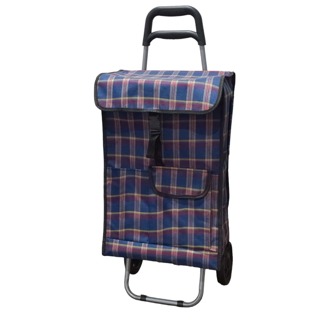 Carucior de piata pliabil, Naimeed D4945, 2 roti, 43 L, Albastru/Rosu