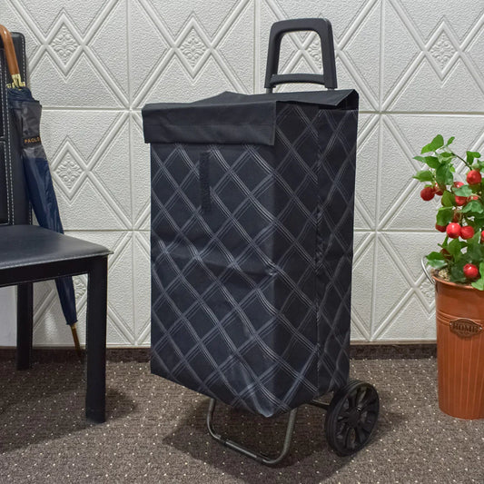 Carucior de piata pliabil, Naimeed D4946, 2 roti, 62 L, Negru/Alb