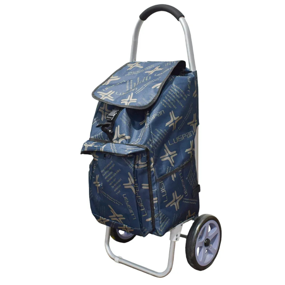 Carucior de piata pliabil, cadru din aluminiu, Naimeed D4951, 2 roti, 49 L, Albastru