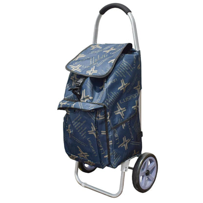 Carucior de piata pliabil, cadru din aluminiu, Naimeed D4951, 2 roti, 49 L, Albastru