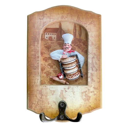 Cuier decorativ cu carlig dublu, Naimeed D50-6, 11x17x0.8 cm, Maro