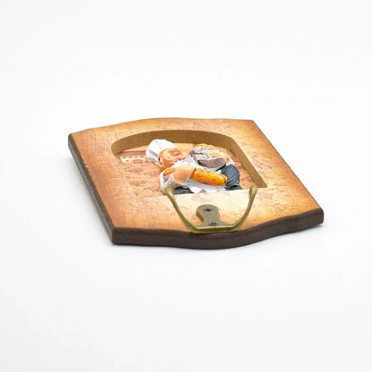 Cuier decorativ cu carlig dublu, Naimeed D50-6, 11x17x0.8 cm, Maro