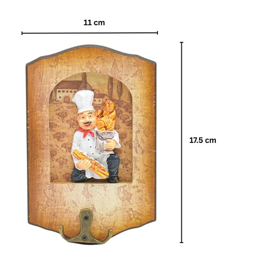 Cuier decorativ cu carlig dublu, Naimeed D50-7, 11x17.5x0.8 cm, Maro