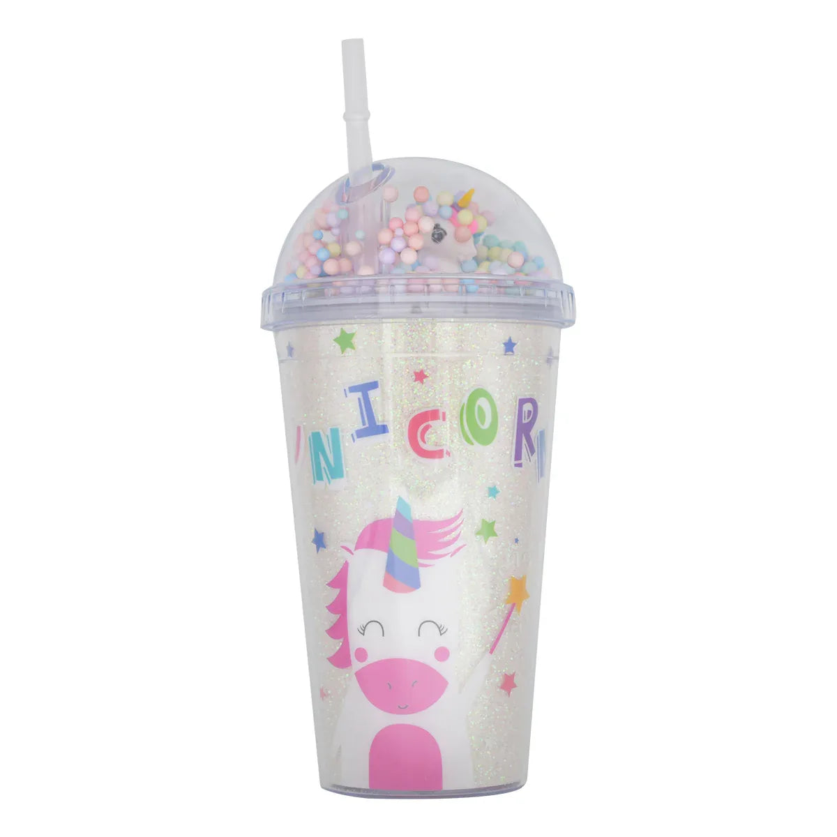 Pahar cu capac, Naimeed D5022, Roz-Unicorn