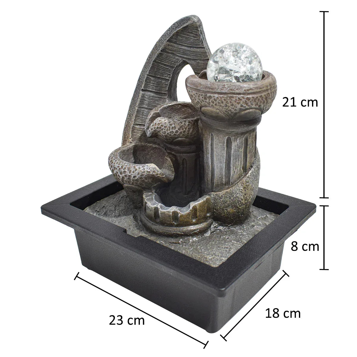 Fantana arteziana, Feng Shui, LED, pompa submersibila, Naimeed D5054, 23x18x29cm