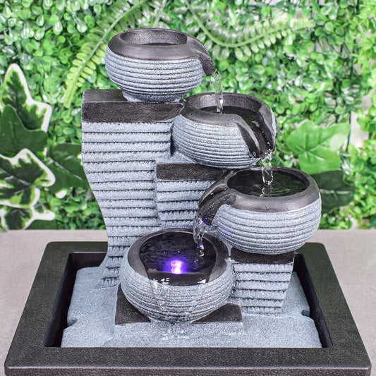 Fantana arteziana, Feng Shui, LED, pompa submersibila, Naimeed D5056, 23x18x29cm