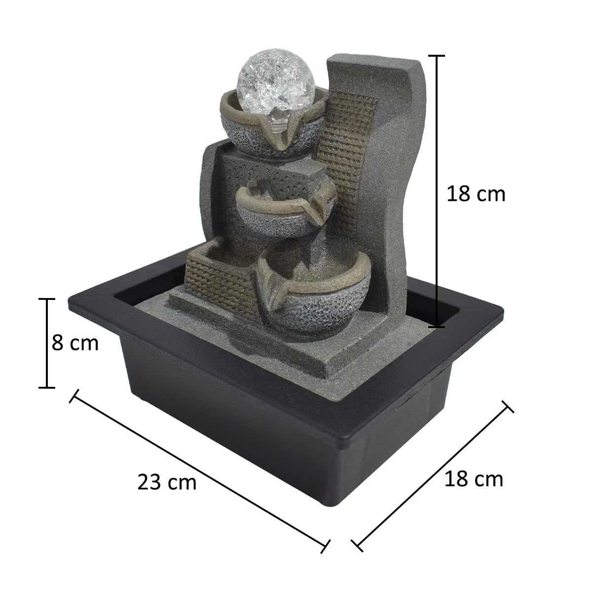 Fantana arteziana, Feng Shui, LED, pompa submersibila, Naimeed D5059, 23x18x26cm