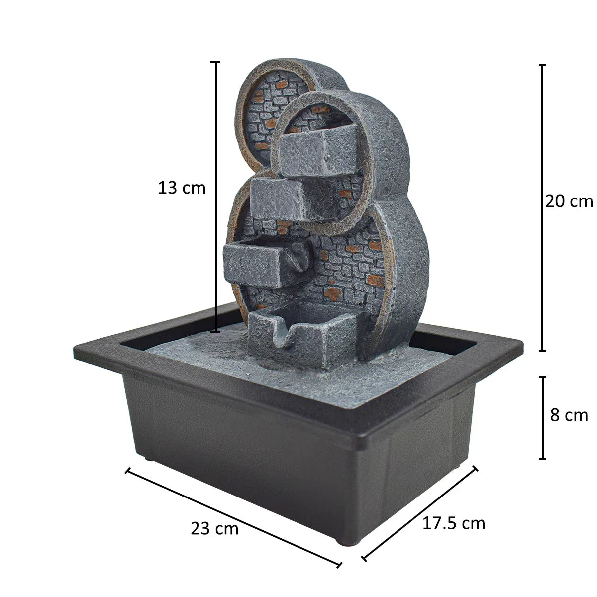 Fantana arteziana, Feng Shui, LED, pompa submersibila, Naimeed D5060, 23x17x28cm