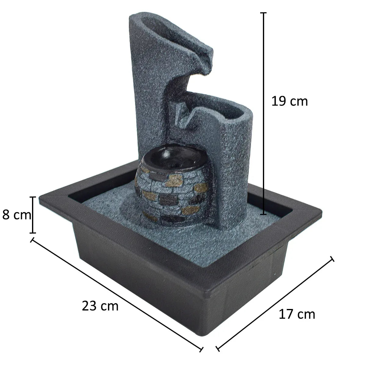Fantana arteziana, Feng Shui, LED, pompa submersibila, Naimeed D5061, 23x17x27cm
