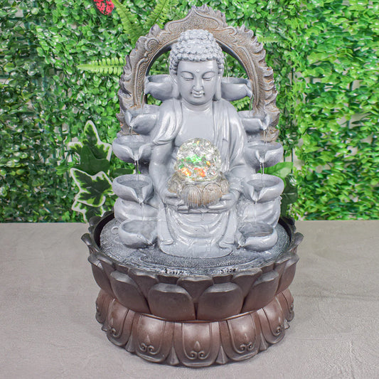 Fantana arteziana, Feng Shui, LED, pompa submersibila, Naimeed D5070, 26x26x37cm