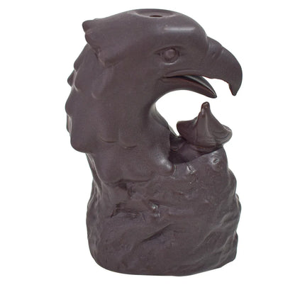 Suport conuri parfumate, Naimeed D5083, cascada de fum, aromaterapie, ceramica, Maro, 9x8x14cm