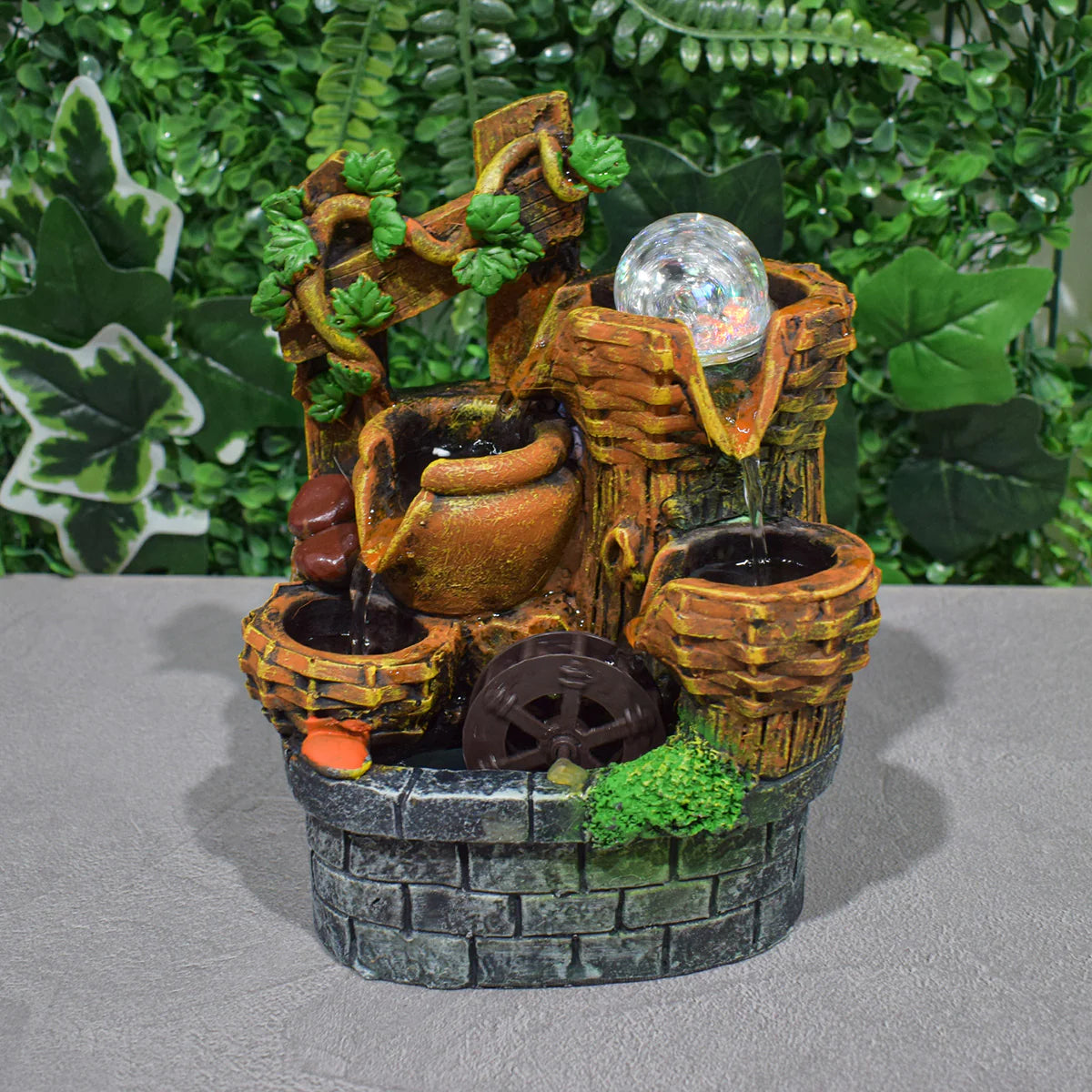 Fantana arteziana, LED, pompa submersibila, Naimeed D5091, 14x12x20cm