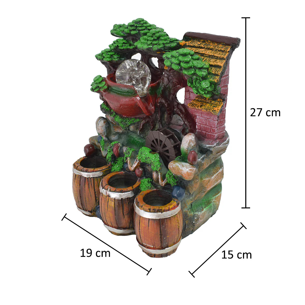 Fantana arteziana, LED, pompa submersibila, Naimeed D5094, 19x15x27cm