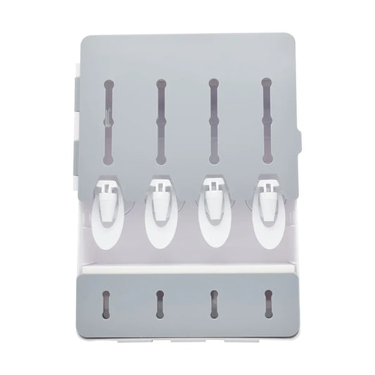 Suport condimente, Naimeed D5117, 4 dozatoare pentru sosuri/condimente, montare fara gaurire, Gri