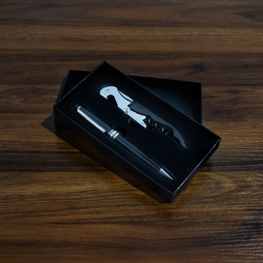 Set 2 piese, Naimeed D5246, pix, deschizator sticle, tirbuson Negru