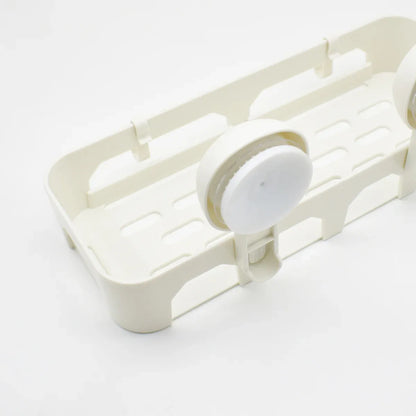 Etajera baie, bucatarie, multifunctional, ventuze silicon, Naimeed D5156, Alb
