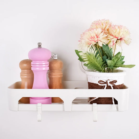 Etajera baie, bucatarie, multifunctional, ventuze silicon, Naimeed D5156, Alb