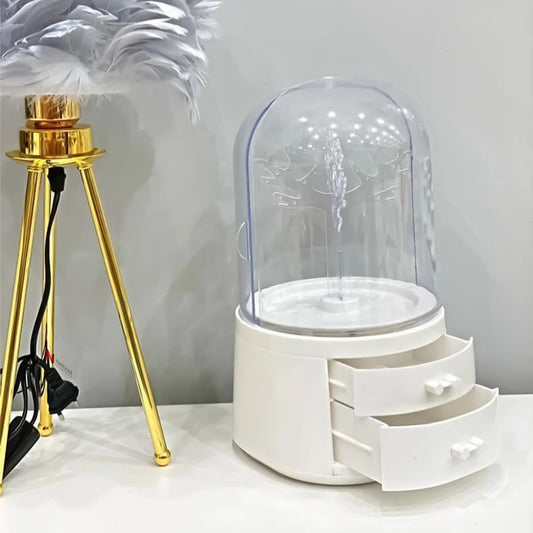 Cutie bijuterii, Naimeed D5177, cu sistem de rotire, 2 sertare, Alb