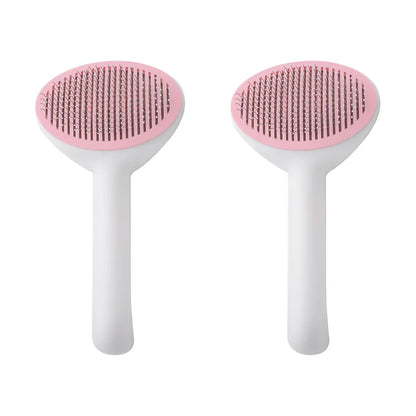 Set 2 perii cu mecanism de indepartare a parului, Naimeed D5178, pentru animale, Roz
