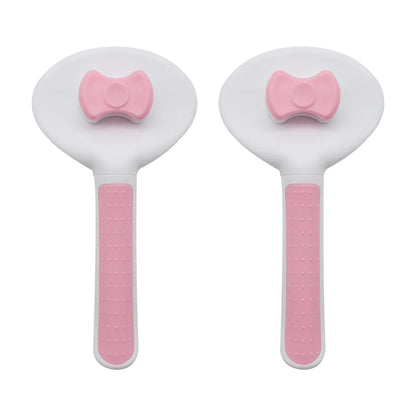 Set 2 perii cu mecanism de indepartare a parului, Naimeed D5178, pentru animale, Roz