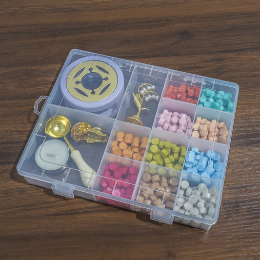 Set 6 piese, sigiliu ceara, Naimeed D5218, 10 culori de ceara, Mov