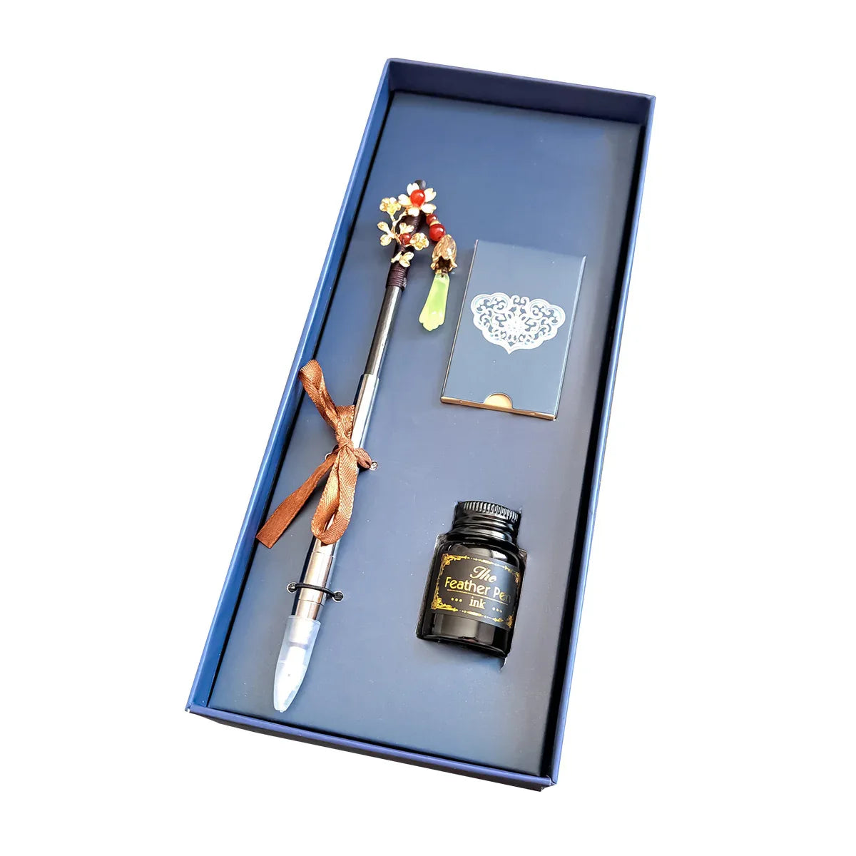 Set stilou cu penita, calimara, 5 rezerve, Naimeed D5225, model1