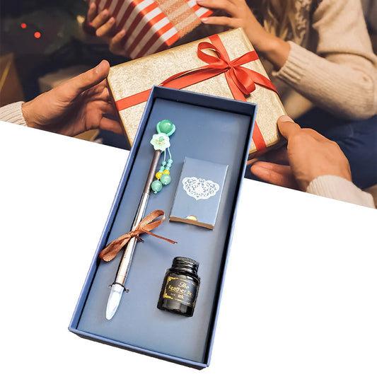 Set stilou cu penita, calimara, 5 rezerve, Naimeed D5225, model2