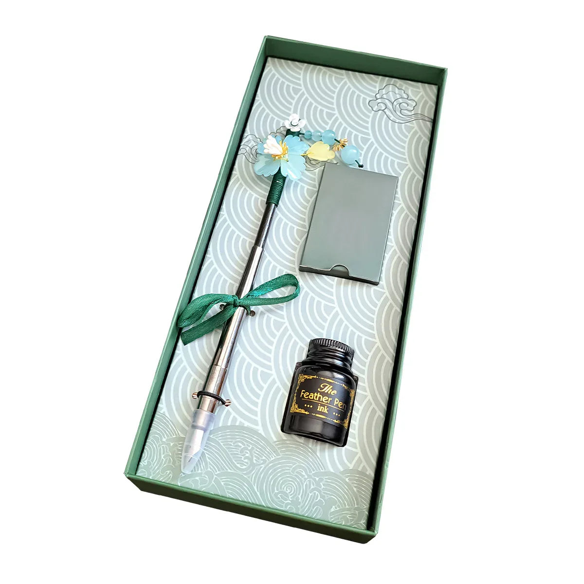 Set stilou cu penita, calimara, 5 rezerve, Naimeed D5225, model5