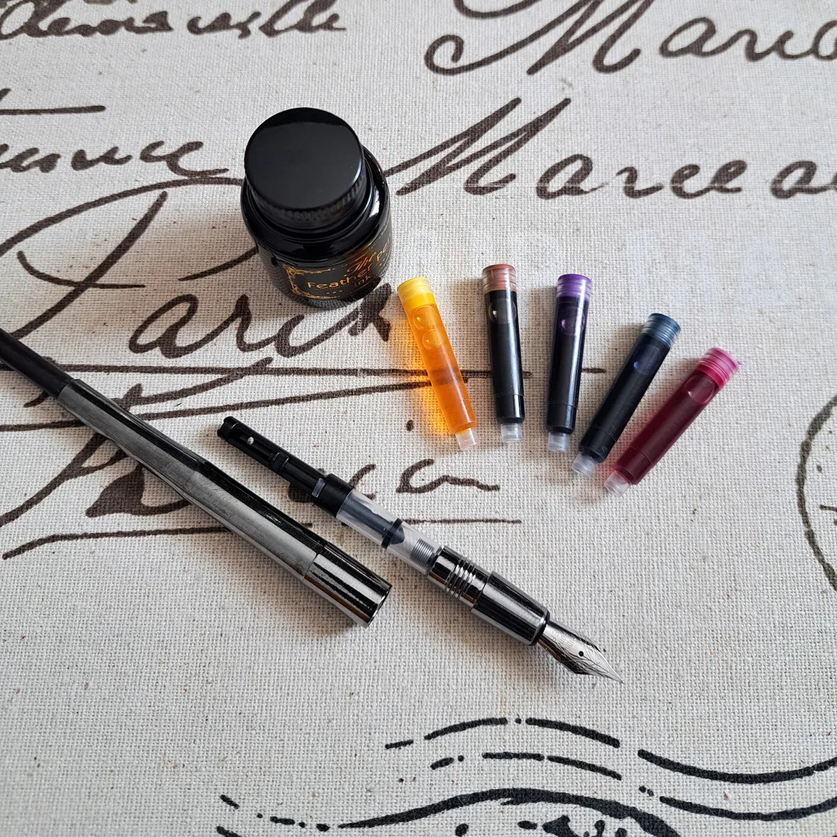 Set stilou cu penita, calimara, 5 rezerve, Naimeed D5225, model4