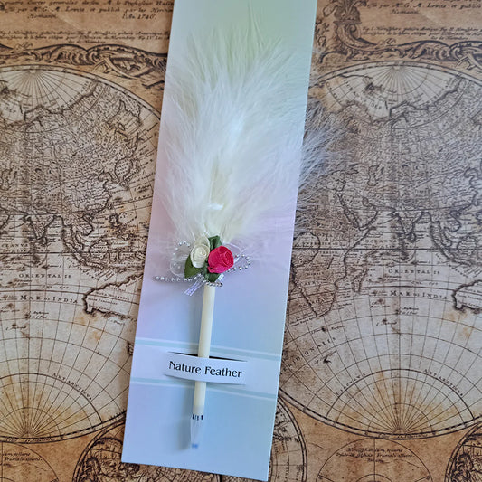 Pix Feather Writer, cu pana si accesoriu, elegant, Naimeed D5230, Alb