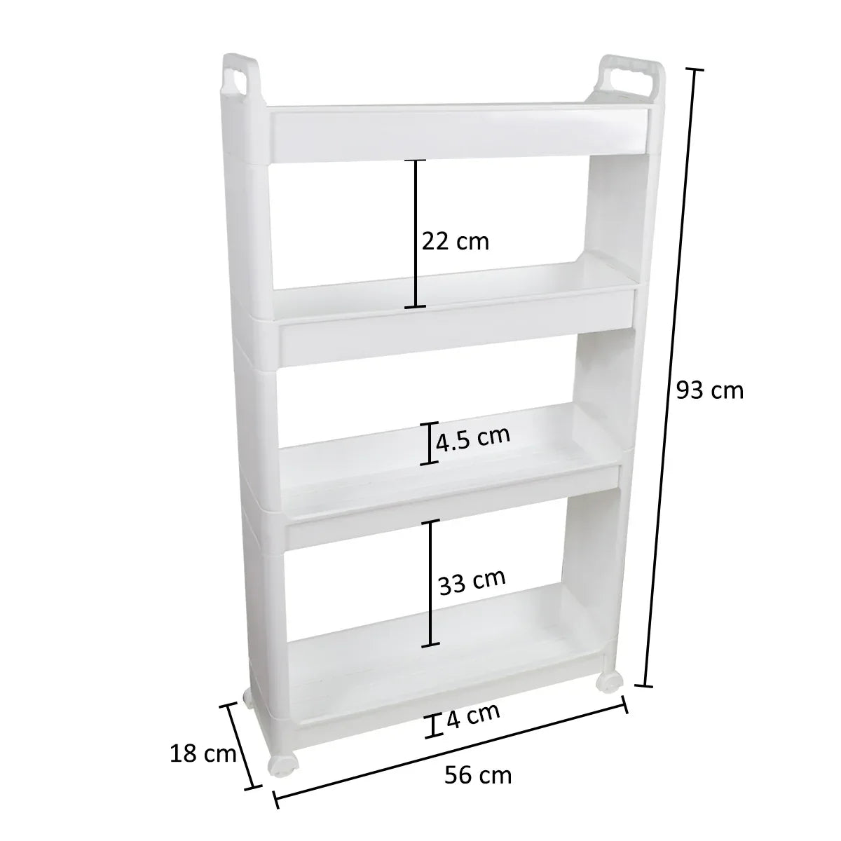 Raft multifunctional, 4 niveluri, Naimeed D5280, Alb, 56x18x93cm