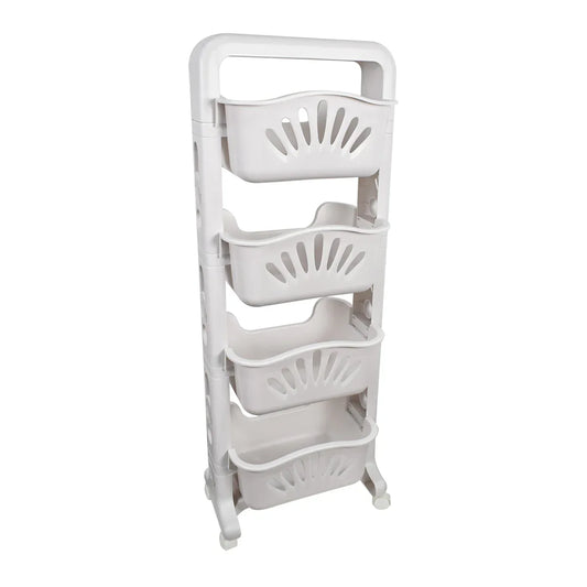 Raft multifunctional, 4 niveluri, Naimeed D5284, Alb, 43x24x115cm
