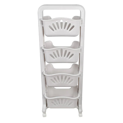 Raft multifunctional, 4 niveluri, Naimeed D5284, Alb, 43x24x115cm