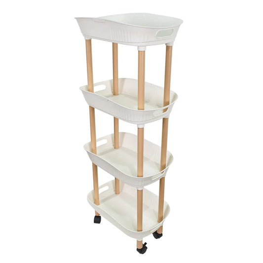 Raft multifunctional, 4 niveluri, Naimeed D5287, Alb, 45x28x107cm
