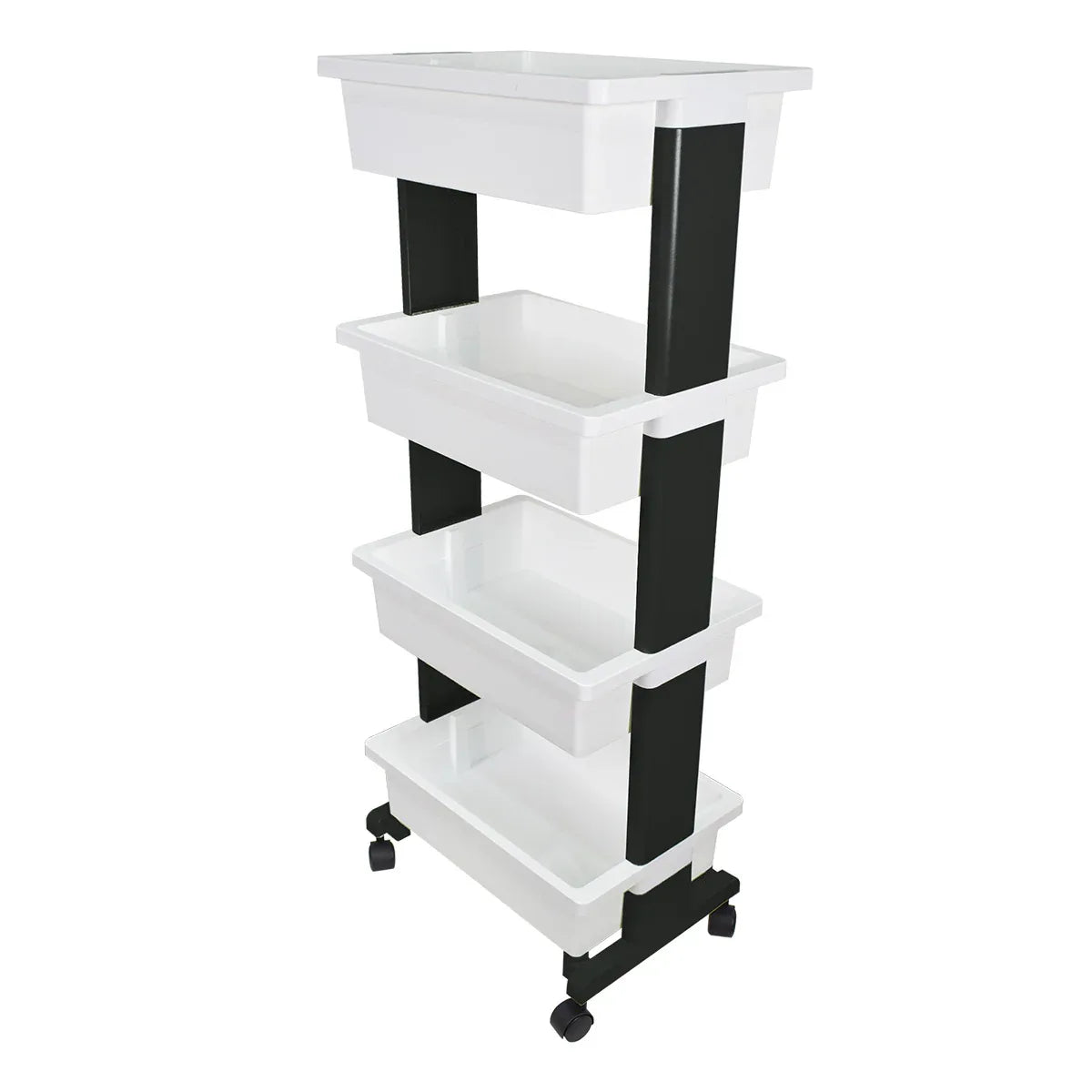 Raft multifunctional, 4 niveluri, Naimeed D5289, Alb/Negru, 45x30x110cm