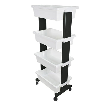 Raft multifunctional, 4 niveluri, Naimeed D5289, Alb/Negru, 45x30x110cm