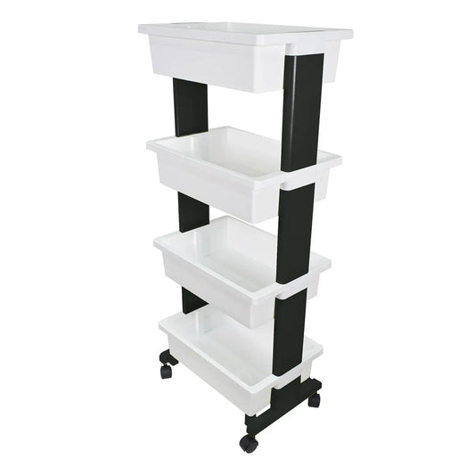 Raft multifunctional, 4 niveluri, Naimeed D5289, Alb/Negru, 45x30x110cm