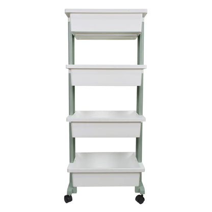 Raft multifunctional, 4 niveluri, Naimeed D5289, Alb/Turcoaz, 45x30x110cm
