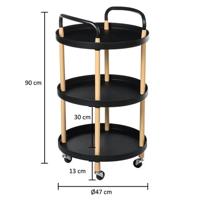 Raft multifunctional, 3 niveluri, Naimeed D5290, Negru, 47x47x90cm