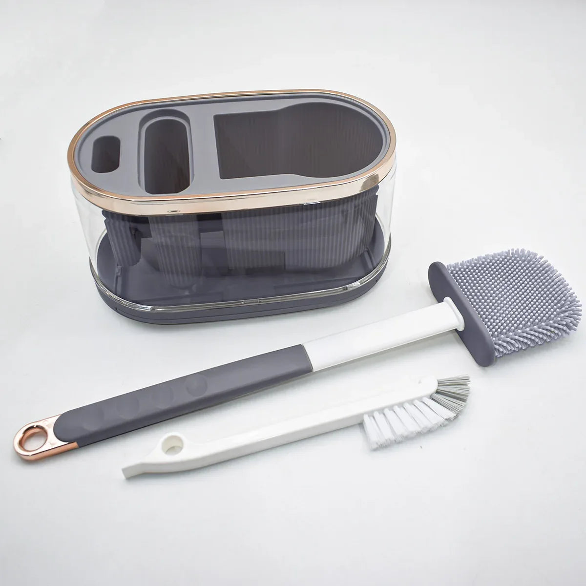 Set 2 perii toaleta, Naimeed D5293, Gri inchis, 20x11x45cm