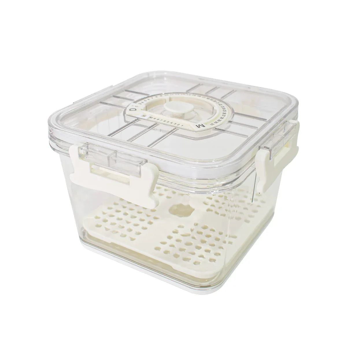 Set 3 caserole, monitorizarea datei, sistem de scurgere, Naimeed D5308, Alb