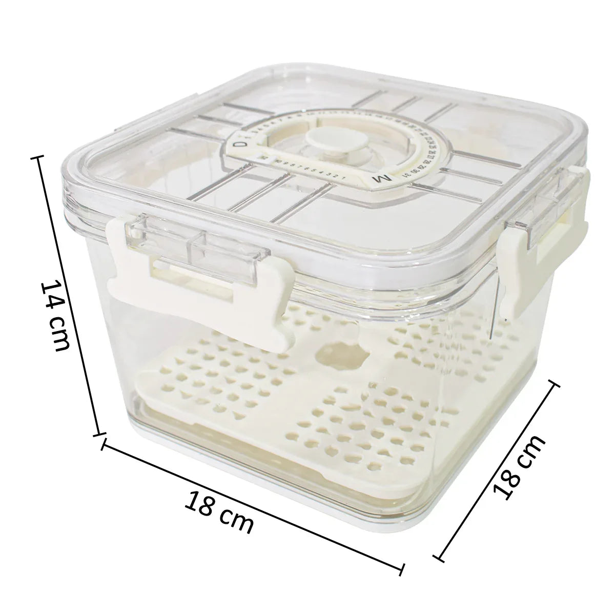 Set 3 caserole, monitorizarea datei, sistem de scurgere, Naimeed D5308, Alb