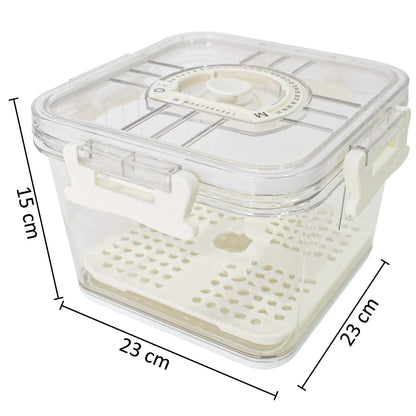 Set 3 caserole, monitorizarea datei, sistem de scurgere, Naimeed D5308, Alb