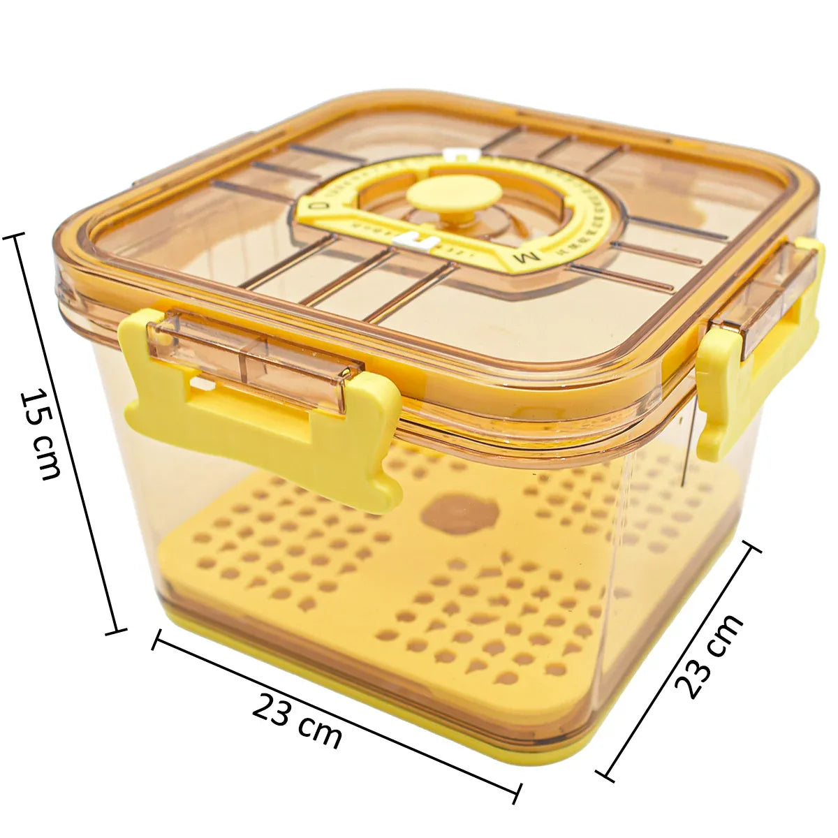 Set 3 caserole, monitorizarea datei, sistem de scurgere, Naimeed D5308, Galben