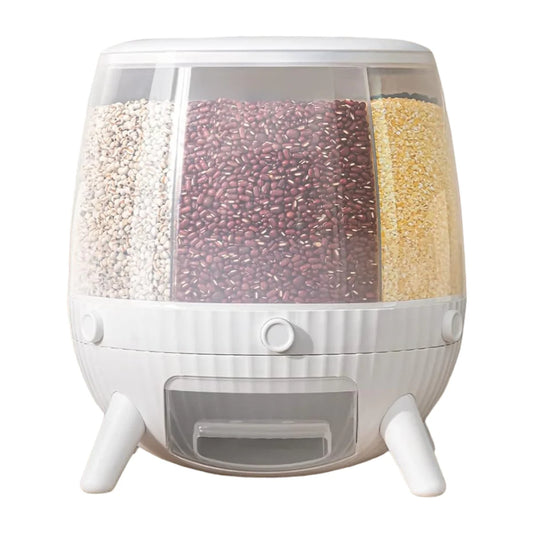 Recipient pentru orez, Naimeed D5316, cu 6 compartimente,  Alb