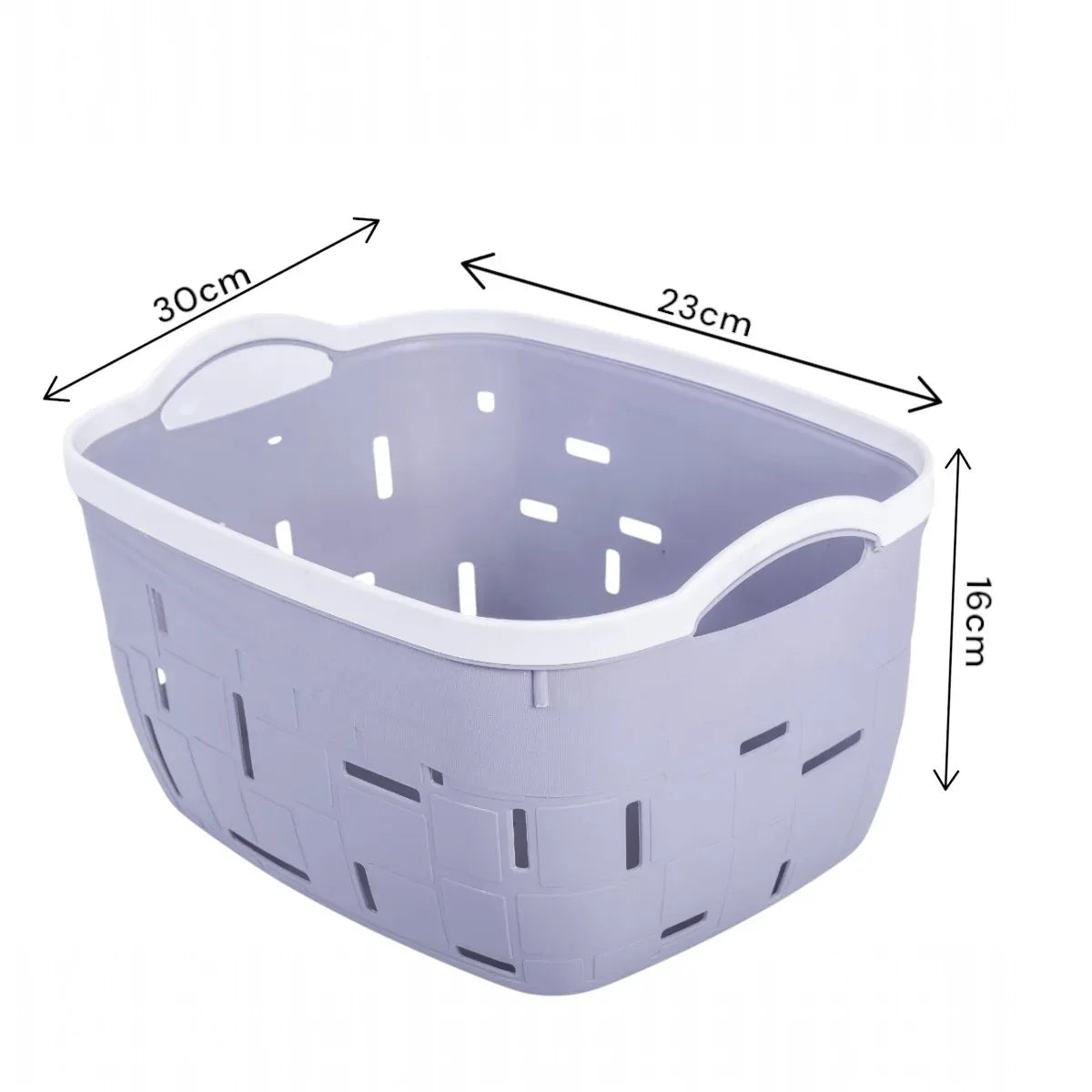 Set 3 cosuri depozitare, Naimeed D5341, D5342, D5343, plastic, 34x27x20 cm, 30x23x16 cm, 26x19x14 cm, Gri