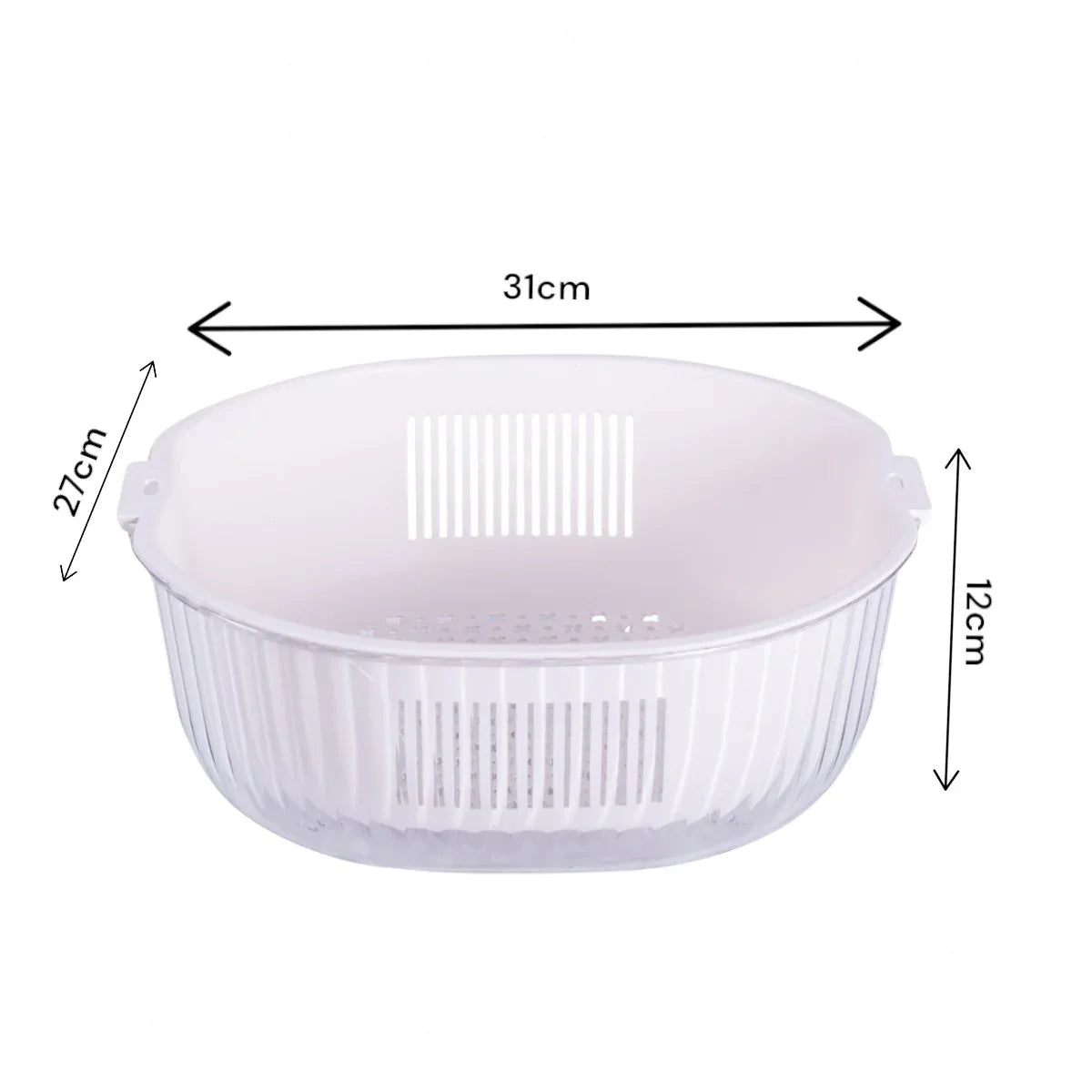 Set strecuratoare cu bol detasabil, Naimeed D5348, plastic, 31x27X12cm, Alb