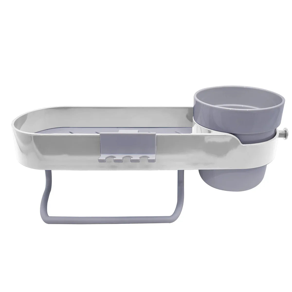 Raft baie, prindere adeziva, Naimeed D5364, multifunctional, Gri deschis, 17x11x11cm